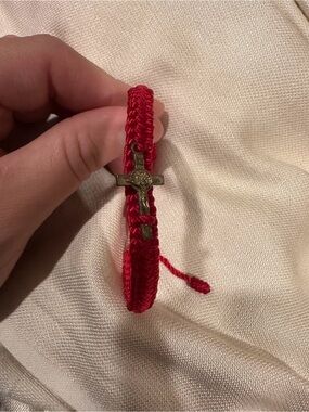 Red Cross Braided  Bracelet